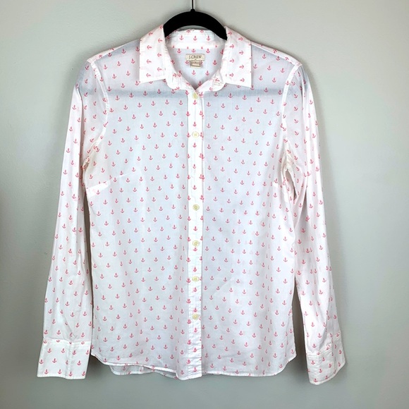J Crew Factory The Perfect Shirt Anchor Print - Picture 4 of 7